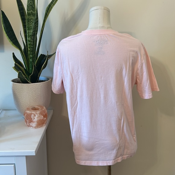 Eighty eight brand No Worries light pink T-shirt small embroidered skeleton - Picture 4 of 5